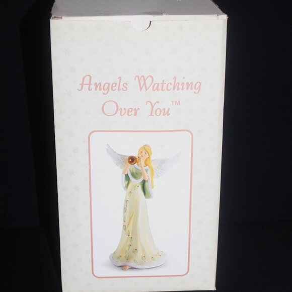Angels Watching Over You Figurine | Russ Berrie Angel With Trumpet 33016 - Picture 9 of 9